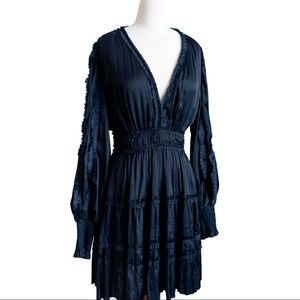 Ulla Johnson Navy Puff Sleeve Gemma Mini Dress 8 M Medium NWOT